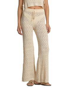 �G���� ���f�B�[�X �{�g���X �J�W���A���p���c �j�b�g Elan Pointelle Knit Swim Cover-Upants Natural