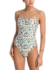 �t�@�[�� ���f�B�[�X ���� �㉺�Z�b�g FARM Rio Flora Tile Bandeau One Piece Swimsuit Off-White �I�t�z���C�g