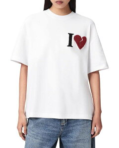 �I�[���Z�C���c ���f�B�[�X �g�b�v�X T�V���c ALLSAINTS Heart Etta Tee Optic White �z���C�g