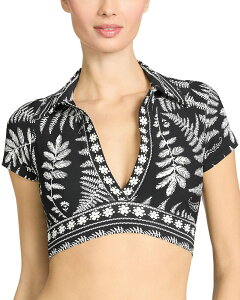 ���r���s�b�R�[�l ���f�B�[�X ���� �g�b�v�̂� �V���c Robin Piccone Hailey T Shirt Plunge Bikini Top Black/Ecru �G�N����