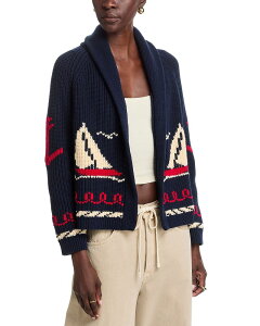 �U�E�O���[�g ���f�B�[�X �A�E�^�[ �J�[�f�B�K�� �Z�[�^�[ THE GREAT. Lodge Cardigan Sweater Tonal Navy �l�C�r�[