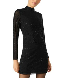 �X�e�B�[�u �}�f�� ���f�B�[�X �g�b�v�X �V���c ���b�V�� STEVE MADDEN Melvina Embellished Mesh Top One-Size