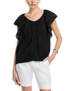 �e�B�[�E�^�n�� ���f�B�[�X �g�b�v�X �V���c Tahari Flutter Sleeve Top One-Size