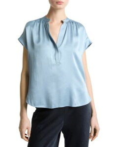 ���B���X ���f�B�[�X �g�b�v�X �V���c �V���N Vince Silk Gathered Neck Top One-Size