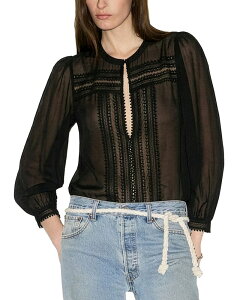 ���_�� ���f�B�[�X �g�b�v�X �V���c �u���E�X RE/DONE Tate Long Sleeve Blouse Black �u���b�N