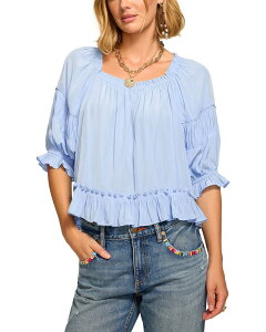 ���C�~�[ �u���b�N ���f�B�[�X �g�b�v�X �V���c �u���E�X Ramy Brook Natasha Blouse Bazaar Blue �u���[