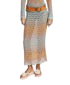 �A�i�X�C ���f�B�[�X �{�g���X�J�[�g Anna Sui Ombre Space Dye Crochet Skirt Sunset
