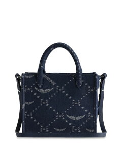 �U�f�B�O �G ���H���e�[�� ���f�B�[�X �o�b�O �~�j �f�j�� Zadig & Voltaire Angel Mini ZV Monogram Denim Tote Silent �f�j��