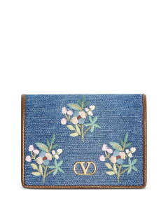 ���@�����e�B�m ���f�B�[�X �A�N�Z�T���[ ���z �h�J Valentino Garavani Embroidered Flower Flap French Wallet Multi �}���`�J���[