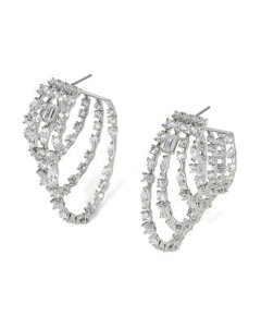 �i�f�B�[�� ���f�B�[�X �A�N�Z�T���[ �s�A�X�E�C�������O Nadri Cabaret Cubic Zirconia Multi Row Hoop Earrings in Rhodium Plated - Exclusive One-Size �}���`�J���[