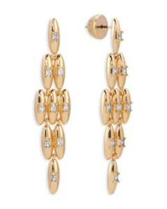 �G�e�B�J �����Y �A�N�Z�T���[ �s�A�X�E�C�������O Ettika Baguette Cubic Zirconia Oval Dome Statement Earrings One-Size