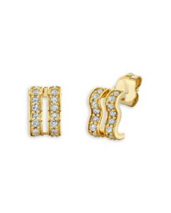 �V�h�j�[�G���@�� ���f�B�[�X �A�N�Z�T���[ �s�A�X�E�C�������O Sydney Evan 14K Yellow Goldiamond Pav Double Wavy Stud Earrings 0.175 tcw One-Size �C�G���[