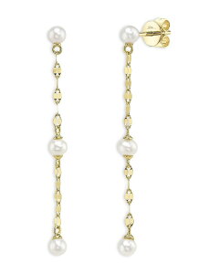 ���[�� & ���h�E ���f�B�[�X �A�N�Z�T���[ �s�A�X�E�C�������O Moon & Meadow 14K Yellow Gold Cultured Pearl Sparkle Chain Earrings Gold �S�[���h