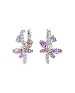 �X�����t�X�L�[ ���f�B�[�X �A�N�Z�T���[ �s�A�X�E�C�������O Ariana Grande x Swarovski Crystal Cubic Zirconia & Imitation Pearl Dragonfly Charm Hoop Earrings Multicolored �}���`�J���[