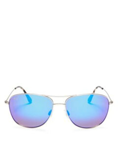 �}�E�C�W�� ���f�B�[�X �A�N�Z�T���[ �T���O���X�E�A�C�E�F�A Maui Jim Cliff House Polarized Brow Bar Aviator Sunglasses 59mm One-Size