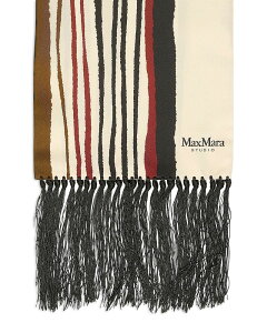 �}�b�N�X�}�[�� ���f�B�[�X �A�N�Z�T���[ �}�t���[�E�X�g�[���E�X�J�[�t �V���N Max Mara Studio Mstattore Striped Silk Scarf Turtledove �X�g���C�v