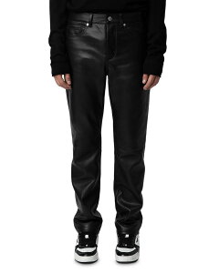 �U�f�B�O �G ���H���e�[�� �����Y �{�g���X �J�W���A���p���c �X�g���[�g ���U�[ Zadig & Voltaire Straight Leg John Leather Pants Noir