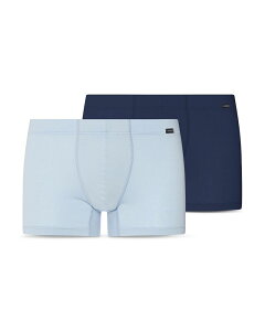 �n���� �����Y �A���_�[�E�F�A �{�N�T�[�p���c �R�b�g�� Hanro Cotton Essentials Covered Waistband Boxer Briefs Pack of 2 Blue Lagoon �u���[