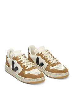 ���F�W�� �����Y �V���[�Y �X�j�[�J�[ ���U�[ VEJA Men's V-10 Low Top Leather Sneakers Tan/Black �u���b�N