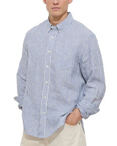 �A���b�N�X�~�� �����Y �g�b�v�X �V���c ���l�� Alex Mill Striped Shirt in Linen Blue/White �z���C�g