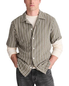 ���C�h�E�F�� �����Y �g�b�v�X �V���c ���M�����[�t�B�b�g �R�b�g�� Madewell Regular Fit Cotton Stripe Shirt Olive Slate �X���[�g