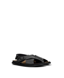 �J���y�[�� �����Y �V���[�Y �T���_�� ���U�[ Camper Men's Lluc Leather X-Strap Sandals Black �u���b�N