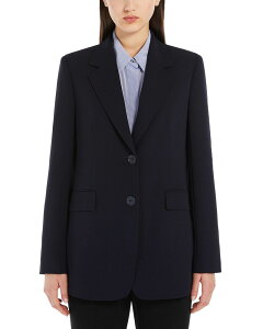�}�b�N�X�}�[�� ���f�B�[�X �A�E�^�[ �W���P�b�g�E�u���]�� �u���U�[ Max Mara Studio Linz Blazer Navy �l�C�r�[