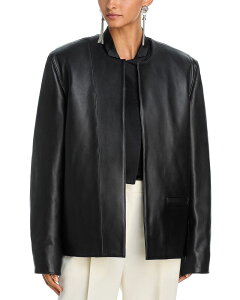 �g�[�e�� ���f�B�[�X �A�E�^�[ �W���P�b�g�E�u���]�� �~�j ���U�[ TOTEME Leather Minimal Biker Jacket Black �u���b�N