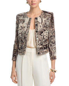 ���W�����X ���f�B�[�X �A�E�^�[ �W���P�b�g�E�u���]�� L'AGENCE Lian Collarless Jacket Biscuitan