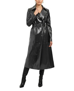 �S���X�L ���f�B�[�X �A�E�^�[ �R�[�g �v�����g �X�G�[�h Gorski Metisuede Python Printed Belted Trench Coat Anthracite