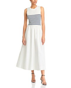 �A�N�A ���f�B�[�X �g�b�v�X �����s�[�X �}�L�V AQUA Mixed Media Maxi Dress - Exclusive White/Navy �z���C�g