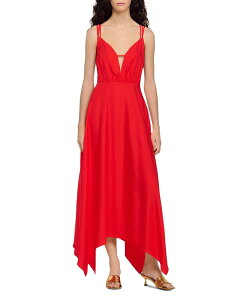 �T���h�� ���f�B�[�X �g�b�v�X �����s�[�X �A�V�����g���[ �}�L�V Sandro Asymmetric Maxi Dress Red ���b�h