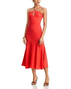 �u���b�N�n�� ���f�B�[�X �g�b�v�X �����s�[�X �~�f�B Black Halo Kiri Midi Dress Papaya Punch