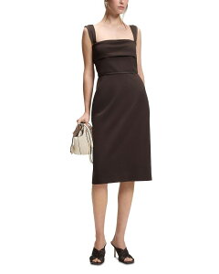 �{�X ���f�B�[�X �g�b�v�X �����s�[�X �W���[�W�[ BOSS Drapera Jersey Dress - Exclusive Dark Brown �u���E��