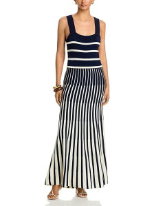 ���F�����F�b�g�o�C�O���n���X�y���T�[ ���f�B�[�X �g�b�v�X �����s�[�X Velvet by Graham & Spencer Aveline Wide Stripe Dress Navy �l�C�r�[