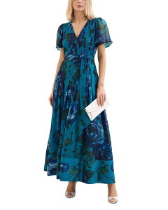 �t�F�C�Y�E�G�C�g ���f�B�[�X �g�b�v�X �����s�[�X �t�����[�� �}�L�V �t�����[ Phaseight Skylar Teal Floral Maxi Dress Teal �e�B�[��