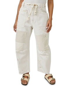�t���[�s�[�v�� ���f�B�[�X �{�g���X �J�W���A���p���c �W�[���Y Free People We The Free Moxie Low Slung Pull On Drawstring Barrel Jeans White �z���C�g