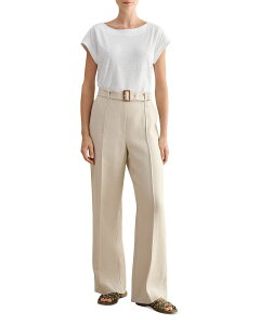 �z�b�u�X�����h�� ���f�B�[�X �{�g���X �J�W���A���p���c �v�` ���l�� HOBBS LONDON Petite Zainah Linen Pants Neutral
