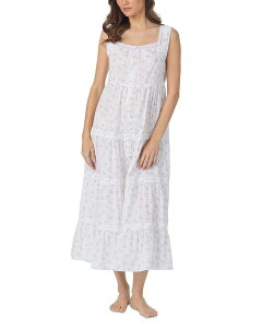 �G�C���[���E�F�X�g ���f�B�[�X �g�b�v�X �����s�[�X Eileen West Monica Button Front Ballet Nightgown White Petite Rose �z���C�g