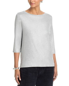 �}�W�F�X�e�B�b�N ���f�B�[�X �g�b�v�X T�V���c Majestic Filatures Boat Neck Three Quarter Sleeve Tee Gris Chine Clair
