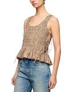 �K�j�[ ���f�B�[�X �g�b�v�X �V���c �V���[�����O GANNI Smocked Top Burro