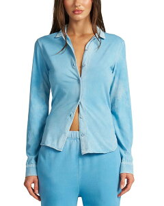 �R�b�g���V�`�Y�� ���f�B�[�X �g�b�v�X �V���c �{�^���_�E�� Cotton Citizen Standard Button Down Shirt Vintage Azure Blue �u���[