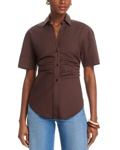 ���F���j�J �x�A�[�h ���f�B�[�X �g�b�v�X �V���c Veronica Beardevra Short Sleeve Top Dark Mocha ���J