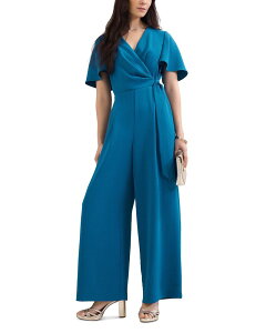�t�F�C�Y�E�G�C�g ���f�B�[�X �g�b�v�X �W�����v�X�[�c ���C�h���b�O Phaseight Julissa Blue Wide Leg Jumpsuit Blue �u���[