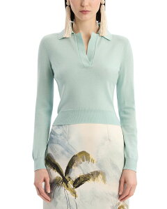 �I�X�J�[ �f �� �����^ ���f�B�[�X �g�b�v�X �|���V���c �E�[�� Oscar de la Renta Polo Wool Top Saltwater