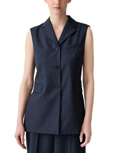 �Z�I���[ ���f�B�[�X �A�E�^�[ �x�X�g Theory Three Button Slash Vest Nocturnal Navy �l�C�r�[