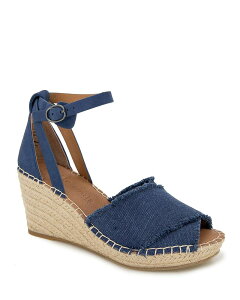 �P�l�X�R�[�� ���f�B�[�X �V���[�Y �T���_�� �A���N�� Gentle Souls by Kenneth Cole Women's Charli Ankle Strap Espadrille Wedge Sandals Denim �f�j��