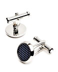 モンブラン メンズ カフスボタン アクセサリー Lacquer Inlay Round Cufflinks White