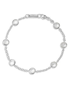 �C�b�|���X�^ ���f�B�[�X �A�N�Z�T���[ �u���X���b�g�E�o���O���E�A���N���b�g IPPOLITA Sterling Silver Lollipop 7-Stone Station Bracelet in Mother-of-Pearl Silver �V���o�[