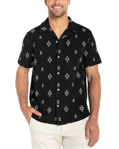 �����@�v�[�� ���T���[���X �����Y �g�b�v�X �V���c Liverpoolos Angeleshort Sleeve Button Up Camp Shirt Black Parchment �u���b�N